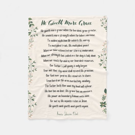 Hij geeft meer leece Blanket Fleece Deken (Voorkant)