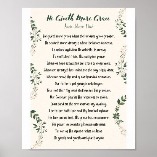 Hij geeft meer Poster van Grace Matte (Voorkant)