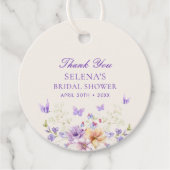 Hij Geeft Paarse Vlinders Dank Je Wel Bruidsfeest Bedankjes Labels (Voorkant)