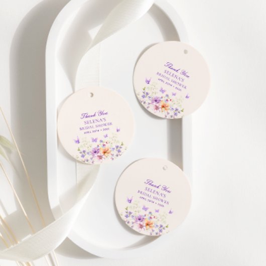 Hij Geeft Paarse Vlinders Dank Je Wel Bruidsfeest Bedankjes Labels