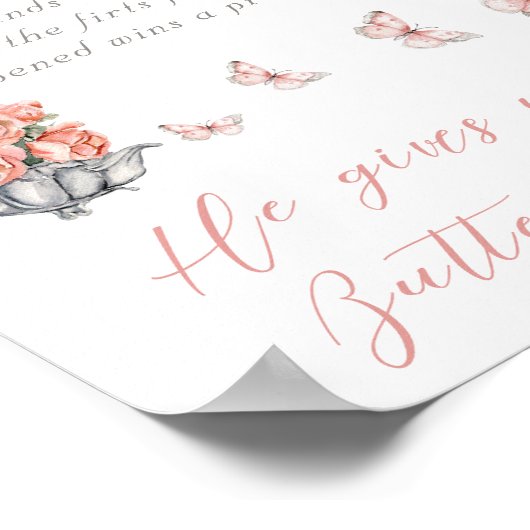 Hij Geeft Vlinders Thee Bloemrijke Shower Ring Gam Poster (Hoek)