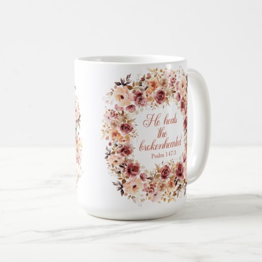 Hij geneest de gebroken Herfst Floral Koffiemok (Voorkant rechts)