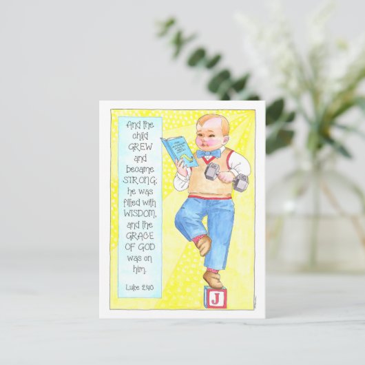 Hij groeide op in het Inspirerend Briefkaart van S (Staand voorkant)