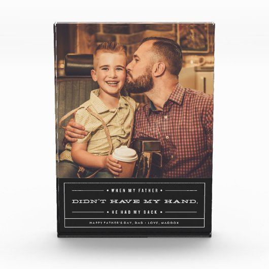 Hij had mijn back Vaderdag fotoblok (Voorkant)