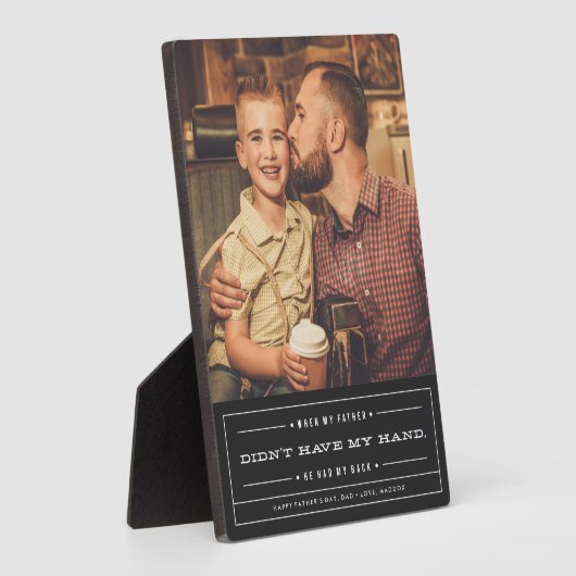 Hij had mijn rug Vaderdag plaque Fotoplaat (Zijkant)