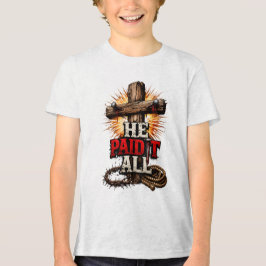 Hij heeft alles betaald – Cross & Nail Christelijk Tri-Blend Shirt