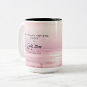 Hij heeft alles mooi gemaakt Waterverf zonsonderga Tweekleurige Koffiemok (Voorkant links)