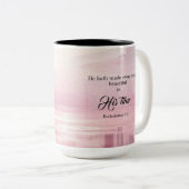 Hij heeft alles mooi gemaakt Waterverf zonsonderga Tweekleurige Koffiemok (Voorkant rechts)