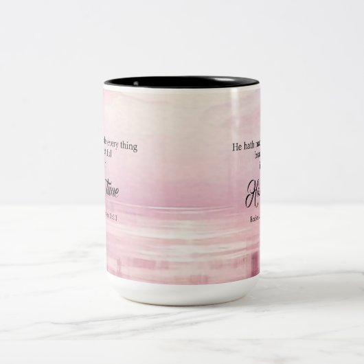 Hij heeft alles mooi gemaakt Waterverf zonsonderga Tweekleurige Koffiemok (Center)