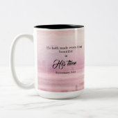 Hij heeft alles mooi gemaakt Waterverf zonsonderga Tweekleurige Koffiemok (Links)