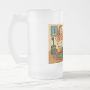Hij heeft coole gitaren matglas bierpul
