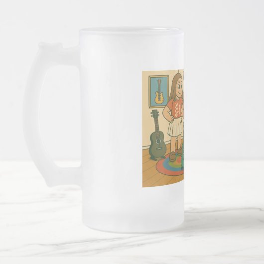 Hij heeft coole gitaren matglas bierpul (Links)