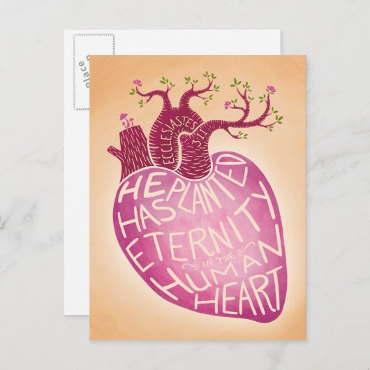 Hij heeft de eeuwigheid in het menselijk hart gepl briefkaart (Voorkant / Achterkant)