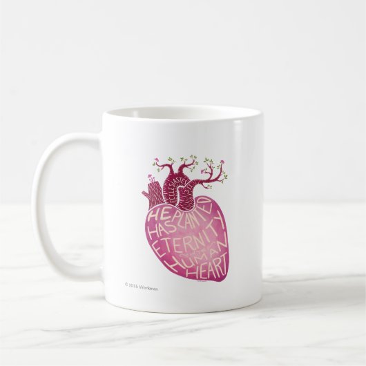 Hij heeft de eeuwigheid in het menselijk hart gepl koffiemok (Links)