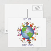 Hij heeft de hele wereld in zijn handen briefkaart (Voorkant / Achterkant)