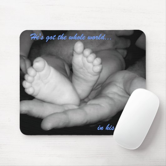 Hij heeft de hele wereld in zijn handen Mousepad Muismat (Met muis)