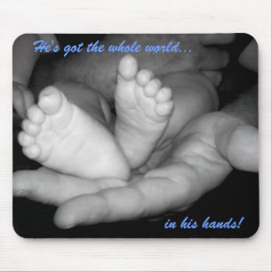 Hij heeft de hele wereld in zijn handen Mousepad Muismat