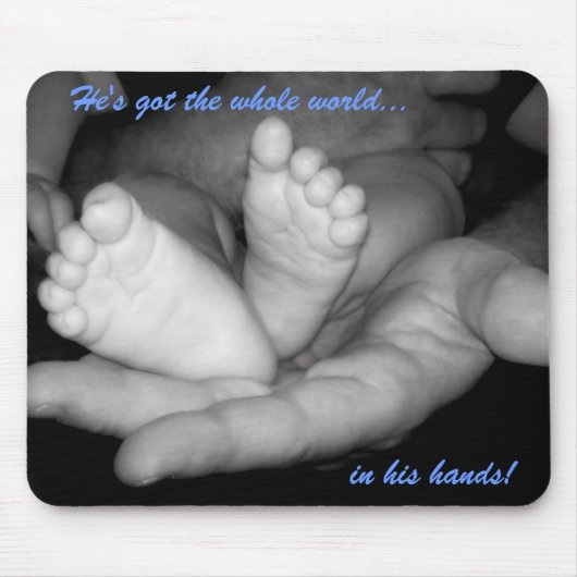 Hij heeft de hele wereld in zijn handen Mousepad Muismat (Voorkant)