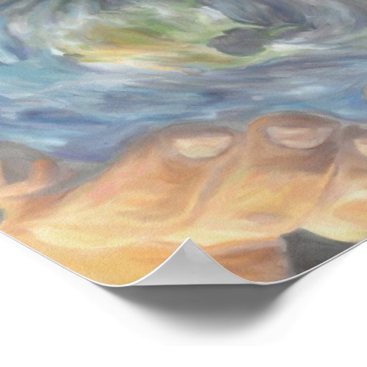 Hij heeft de hele wereld in zijn handen poster (Hoek)