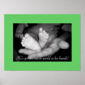 Hij heeft de hele wereld in zijn Poster van de Han (Voorkant)