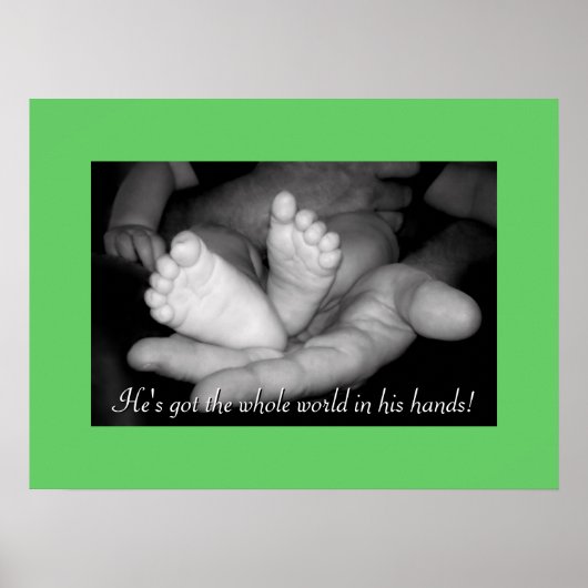 Hij heeft de hele wereld in zijn Poster van de Han (Voorkant)