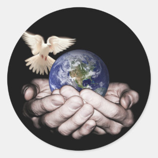 Hij heeft de hele wereld... ronde sticker