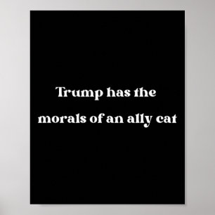 Hij heeft de moraal van een kat die grappig is poster