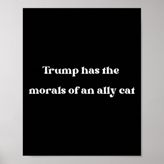 Hij heeft de moraal van een kat die grappig is poster (Voorkant)