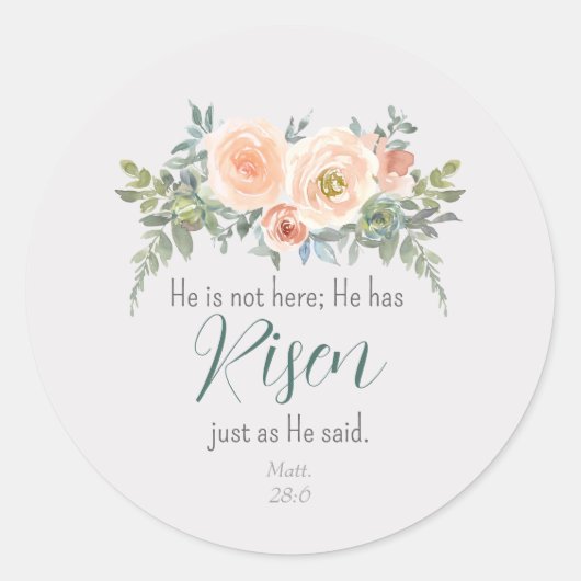 Hij heeft de paasgroene Waterverf van Pasen Ronde Sticker (Voorkant)