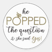 Hij heeft de vraagronkelaar opgepakt ronde sticker (Voorkant)