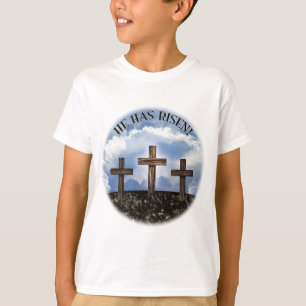 Hij heeft drie roerige kruisingen met Lord's gebed T-shirt