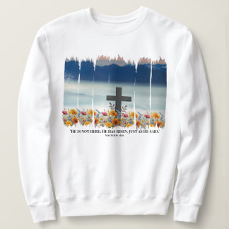Hij heeft een Christelijk paasweatshirt gemaakt Trui
