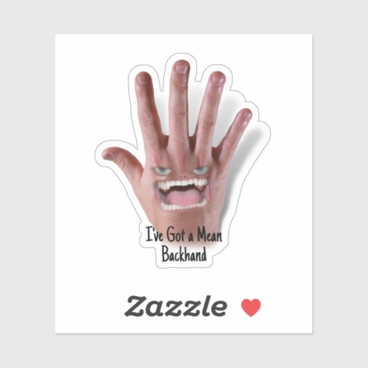 Hij heeft een gemene backhand! sticker (Vel)