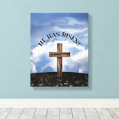 Hij heeft een rigoureus dwarse hemel canvas afdruk (Insitu (Houten vloer))