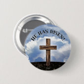 Hij heeft een rigoureus dwarse hemel ronde button 5,7 cm (Voorkant /achterkant)