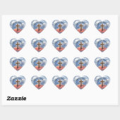 Hij heeft een ruig kruis met wolken. hart sticker (Vel)