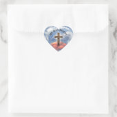 Hij heeft een ruig kruis met wolken. hart sticker (Tas)