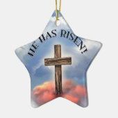 Hij heeft een ruig kruis met wolken. keramisch ornament (Links)