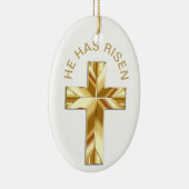 Hij heeft een witte Religieus Golden Cross Pasen v Keramisch Ornament (Rechts)