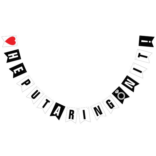 HIJ HEEFT ER EEN RING OP GELEGD! BRUILOFT VERLOVIN VLAGGETJES (Alle)