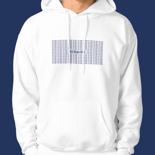Hij heeft hem geslachtsvoornaamwoorden in blauw he hoodie