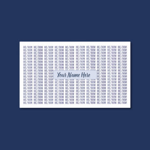 Hij heeft hem geslachtsvoornaamwoorden in blauw he rechthoekige sticker