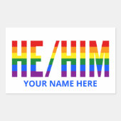 Hij heeft hem uitgesproken in LGBTQ Rainbow Pride Rechthoekige Sticker (Voorkant)