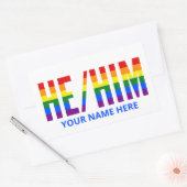 Hij heeft hem uitgesproken in LGBTQ Rainbow Pride Rechthoekige Sticker (Envelop)