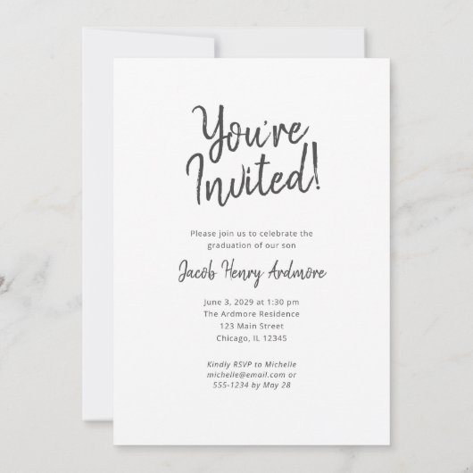 Hij heeft het gedaan! Afstuderen fotouitnodiging Kaart (Achterkant)