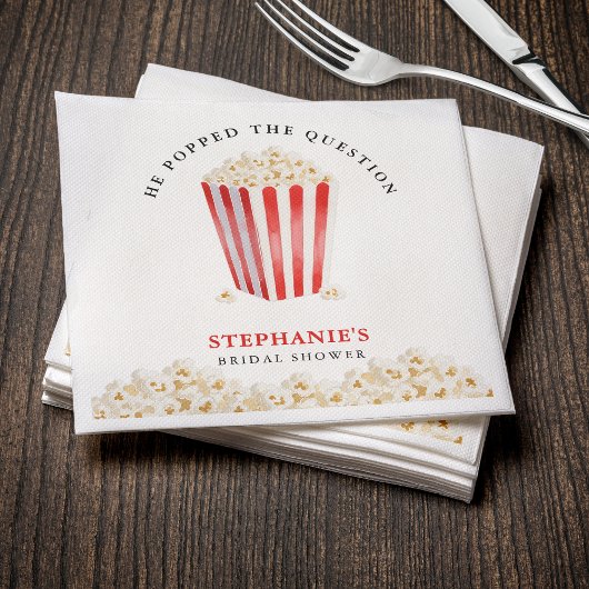 Hij Heeft Ja Gezegd Bruidsfeest Popcorn Servet