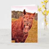 Hij heeft je 50!! Horse Happy Birthday Kaart (Gele Bloem)