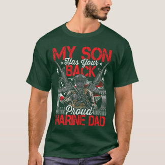 Hij heeft je rug Marine Papa Camoue vrienden T-shirt