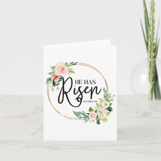 Hij heeft Matthew 286 Flora Christelijk Pasen Kaart (Voorkant)