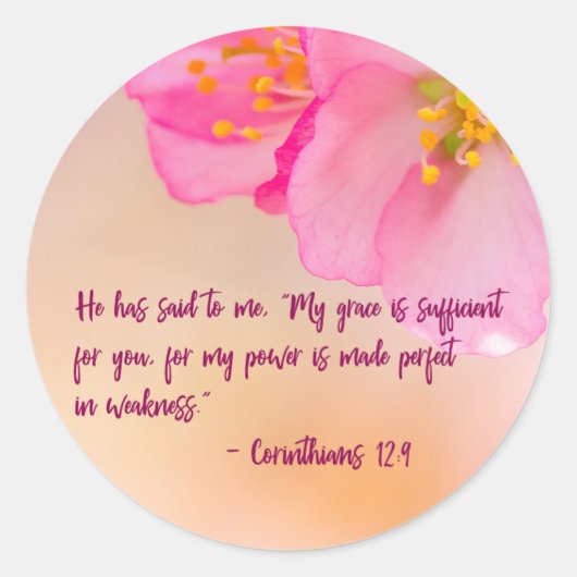 Hij heeft mij Christelijk Floral Inspirerend gezeg Ronde Sticker (Voorkant)